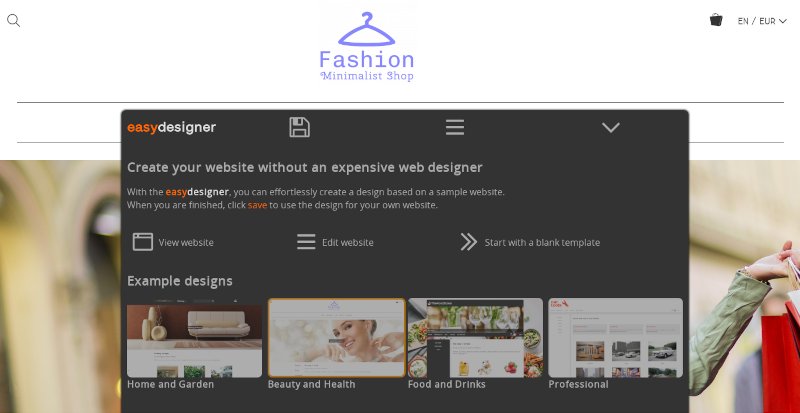 이지 디자이너 화면 캡처